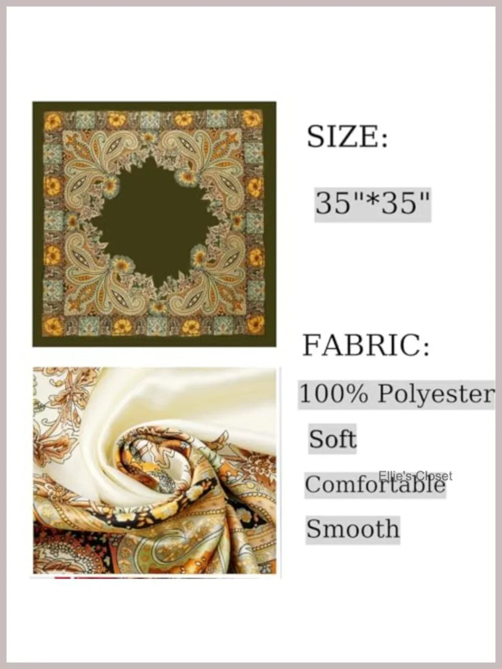 Large Satin Scarf for Women 35
